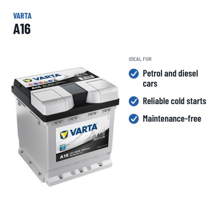 Batteria auto Varta A16 12V 40Ah 340A – usi consigliati