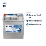 Car battery Varta A15 12V 40Ah 330A – recommended uses