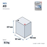 Car battery Varta A13 12V 40Ah 330A – dimensions 187 × 140 × 227 mm