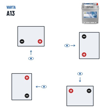 Car battery Varta A13 12V 40Ah 330A – polarity (layout 0, + right)