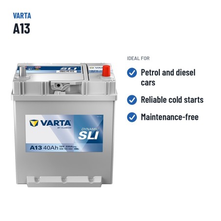 Car battery Varta A13 12V 40Ah 330A – recommended uses