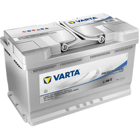 Bateria Varta LA80 80Ah 800A 12V Professional Deep Cycle Agm VARTA - 1