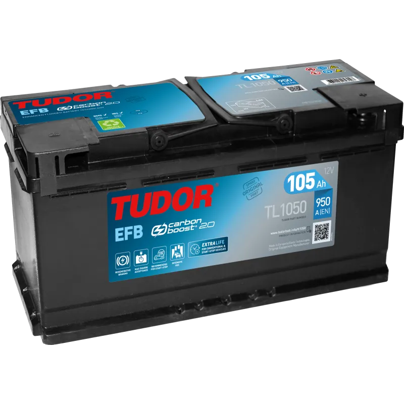 Tudor TL1050. Batteria auto start-stop Tudor 105Ah 12V