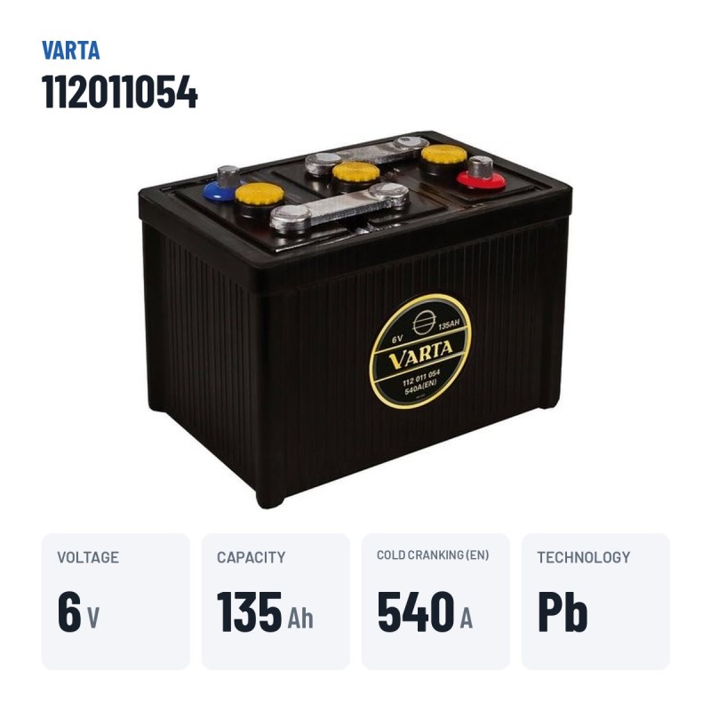 Car battery Varta 112011054 6V 135Ah 540A | baterias.com