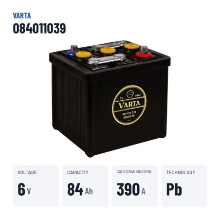 Batteria auto Varta 084011039 6V 84Ah 390A – dati principali