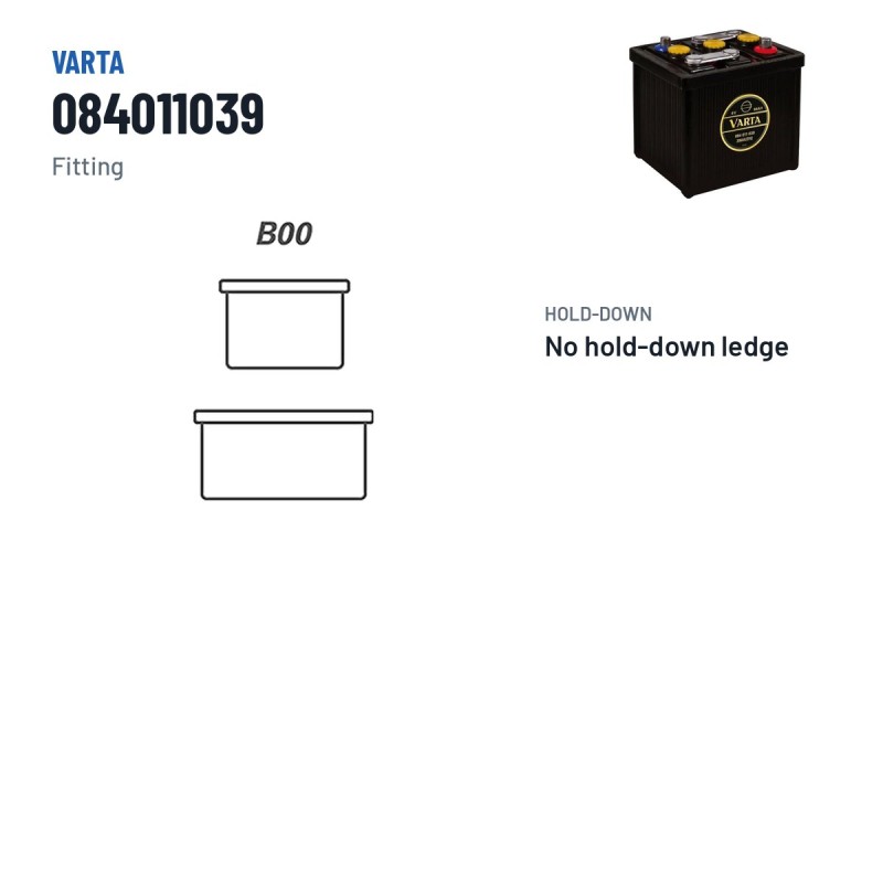 Car battery Varta 084011039 6V 84Ah 390A – terminal and hold-down