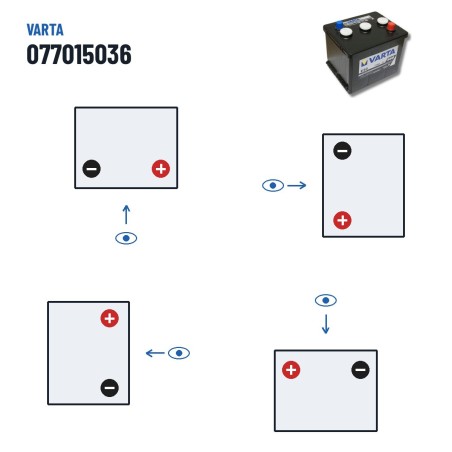 Batterie voiture Varta 077015036 6V 77Ah 360A | baterias.com