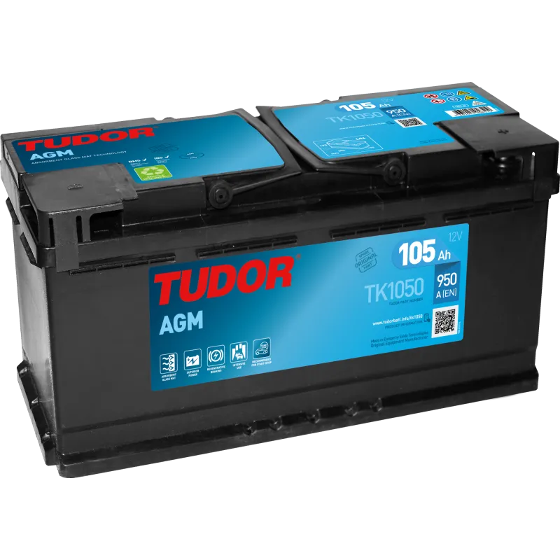 Tudor TK1050. Start-Stopp-Autobatterie Tudor 105Ah 12V