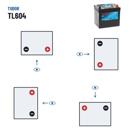 Batterie Start-Stop Tudor TL604 12V 60Ah 520A EFB | baterias.com