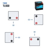 Start-Stop battery Tudor TL550 12V 55Ah 540A EFB – polarity (layout 0, + right)