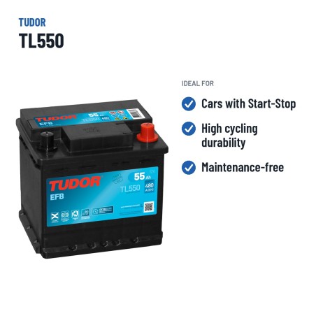 Start-Stop battery Tudor TL550 12V 55Ah 540A EFB – recommended uses