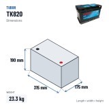 Batteria Start-Stop Tudor TK800 12V 80Ah 800A AGM – dimensioni 315 × 175 × 190 mm