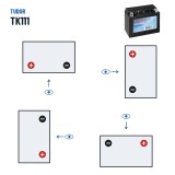 Auxiliary battery Tudor TK111 12V 11Ah 150A AGM – polarity (layout 1, + left)
