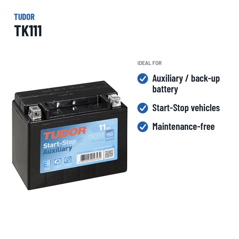 Auxiliary battery Tudor TK111 12V 11Ah 150A AGM – recommended uses