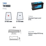 Batterie Start-Stop Tudor TK1050 12V 105Ah 950A AGM – bornes et fixation