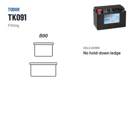 Batterie auxiliaire Tudor TK091 12V 9Ah 120A AGM – bornes et fixation