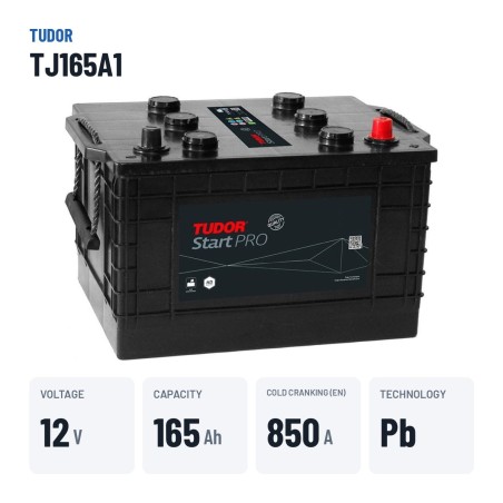 LKW-Batterie Tudor TJ165A1 12V 165Ah 850A – wichtigste Daten