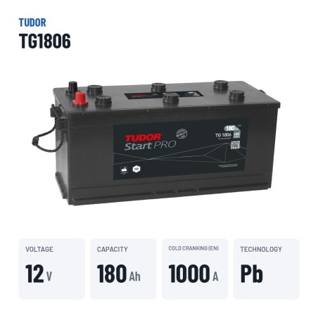 Batteria camion Tudor TG1806 12V 180Ah 1000A | baterias.com