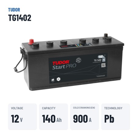Batterie camion Tudor TG1402 12V 140Ah 900A – caractéristiques clés