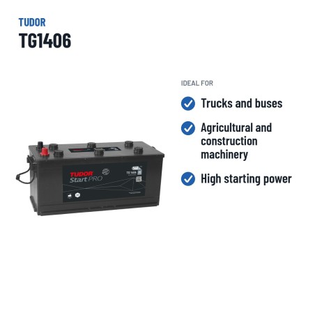 Truck battery Tudor TG1406 12V 140Ah 800A – recommended uses