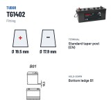 Bateria de camião Tudor TG1402 12V 140Ah 900A – terminal e fixação