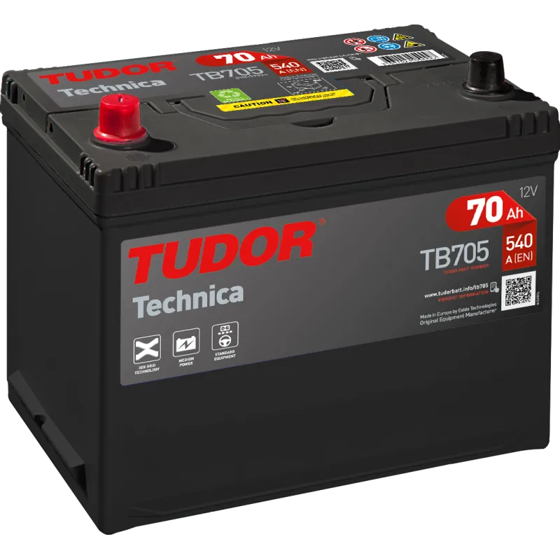 Tudor TB705. Autobatterie Tudor 70Ah 12V