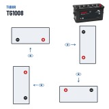 Batteria camion Tudor TG1008 12V 100Ah 680A – polarità (schema 0, + a destra)