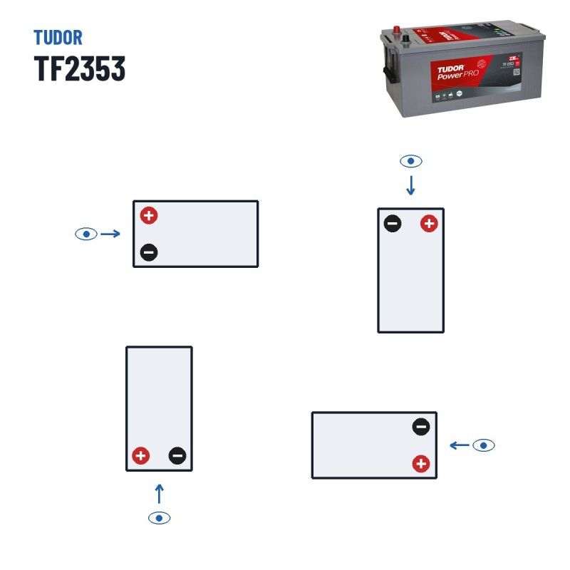 LKW-Batterie Tudor TF2353 12V 235Ah 1300A | baterias.com