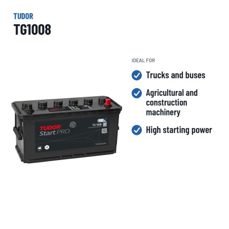 Batteria camion Tudor TG1008 12V 100Ah 680A – usi consigliati