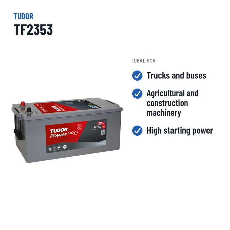 LKW-Batterie Tudor TF2353 12V 235Ah 1300A | baterias.com