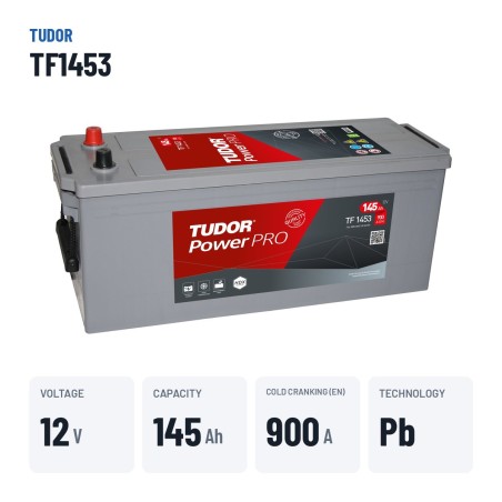 LKW-Batterie Tudor TF1453 12V 145Ah 900A – wichtigste Daten