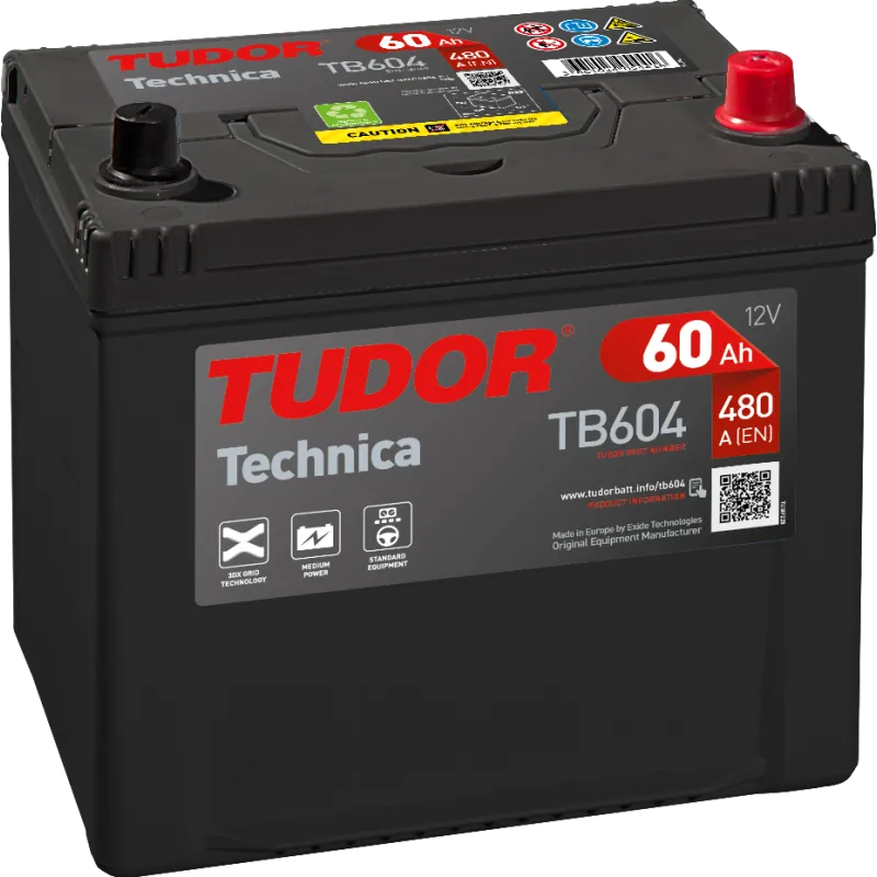 Bateria Tudor Technica TB604 12V - 60Ah - 390A