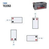 Truck battery Tudor TE2353 12V 235Ah 1200A EFB – polarity (layout 3)