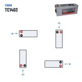 Truck battery Tudor TE1403 12V 140Ah 800A EFB – polarity (layout 3)