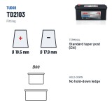 Batería de camión Tudor TD2103 12V 210Ah 1030A GEL – borne y sujeción