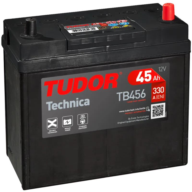 Tudor TB456. Batterie de voiture Tudor 45Ah 12V
