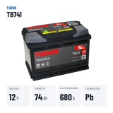 Bateria de carro Tudor TB741 12V 74Ah 680A – dados principais