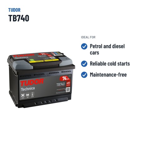 Batteria auto Tudor TB740 12V 74Ah 680A – usi consigliati