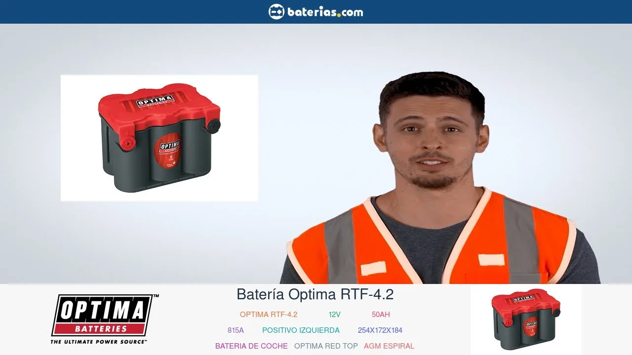 Vídeo de YouTube: Instalación Batería Optima RTF-4.2 50Ah
