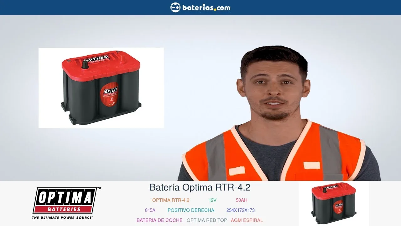 Vídeo de YouTube: Instalación Batería Optima RTR-4.2 50Ah