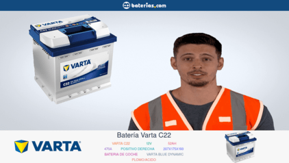 Varta Blue Dynamic C22 Heavy Duty 012 Car Battery 12V 52AH 470A 4 Year  Warranty 