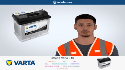 Batería de Coche/Vehículo Varta Black Dynamic E13. 12V - 70Ah 70/640A (Caja  L3) - Baterías Por Un Tubo