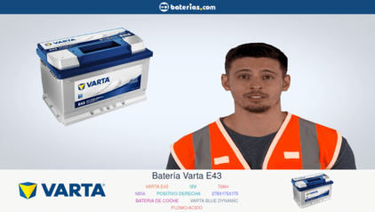 Batterie voiture Varta E43 - 72Ah / 680A - 12V - Feu Vert