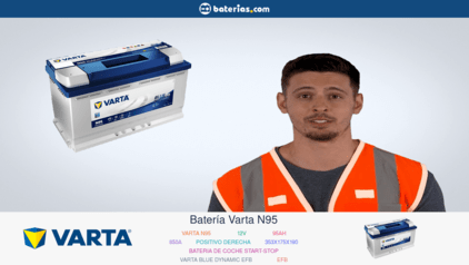 Varta N95. Batería de coche start-stop Varta 95Ah 12V
